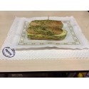 MINI bocata pan de cereales con calabacin albardado relleno de iberico y queso