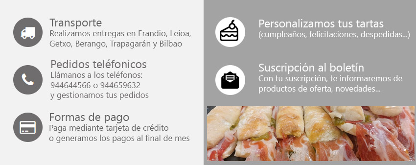 pedidos online, catering, pasteleria y panaderia